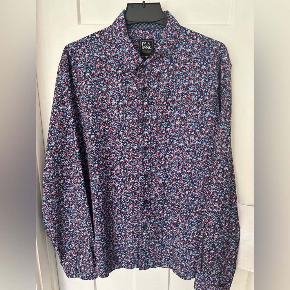 Jos. A.Floral Button-Up Traveler Shirt